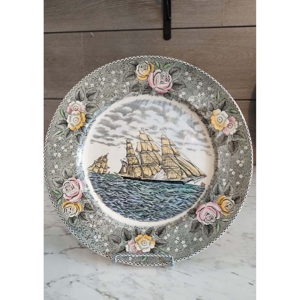 Vintage Currier Adams  B. Altman “Clipper Ship Sweepstakes” Dinner Plate 10.5 in